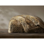 Animal Print Inspired Faux Fur Throw Blanket, Bobcat