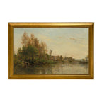On the Banks of the River by Daubigny Painted Print Wall Art
