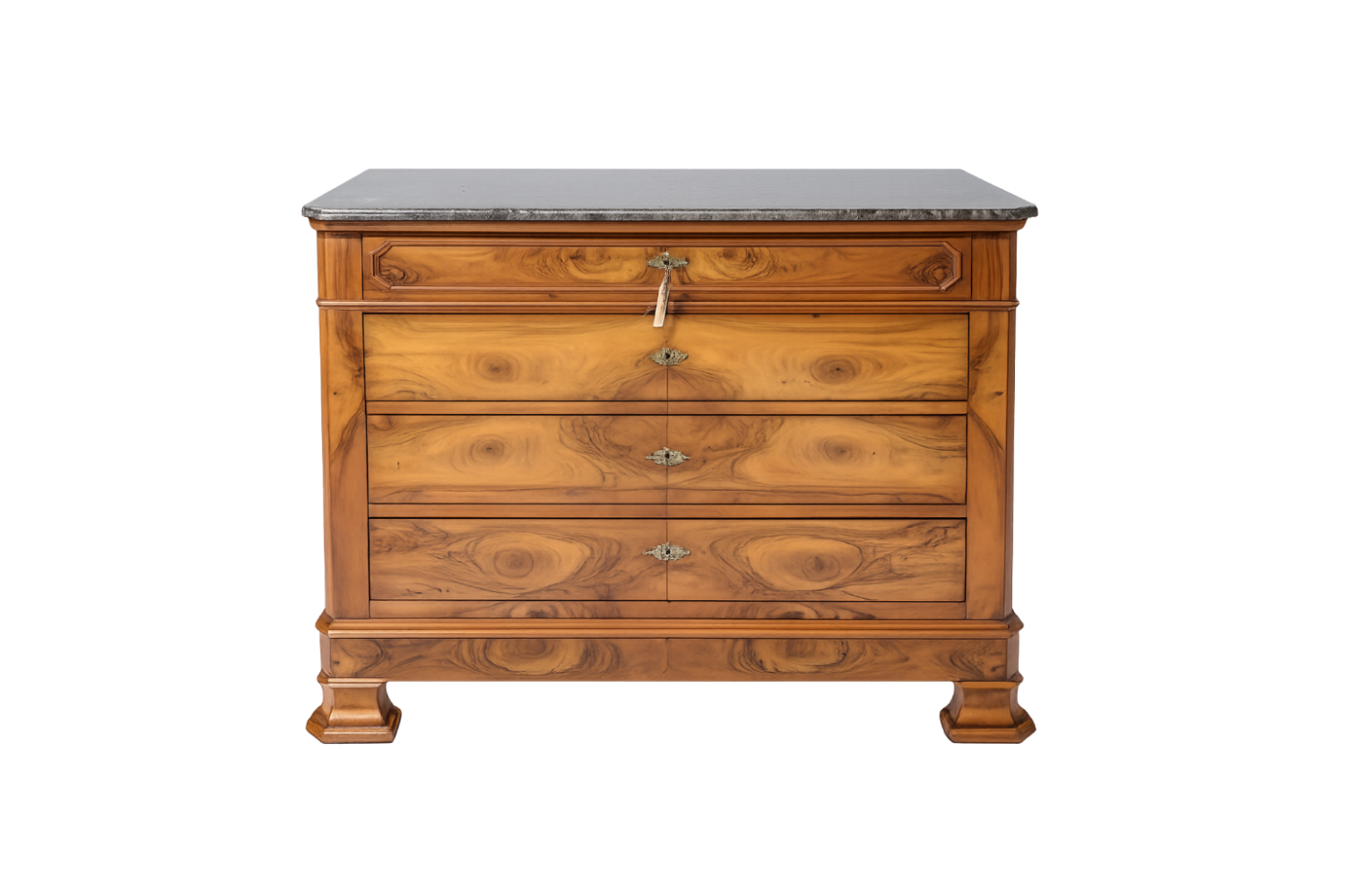 French Marble Top Walnut Commode