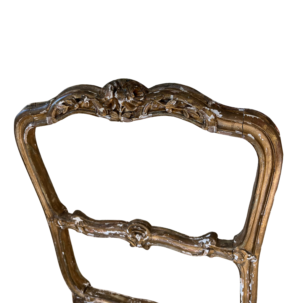Louis XV Gilded Garden Motif Chair