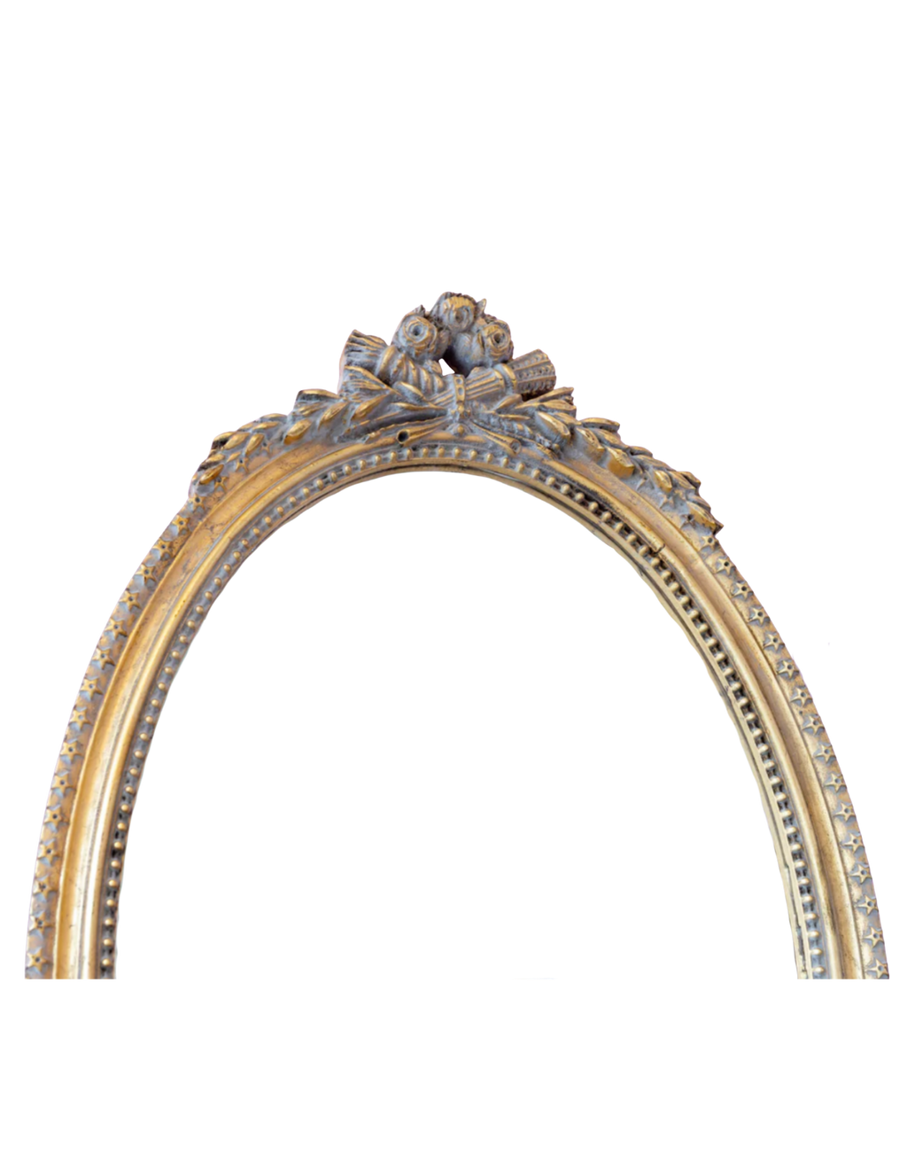 Louis XVI Gilded Oval Mirror - Ornate Carvings