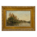 On the Banks of the River by Daubigny Painted Print Wall Art