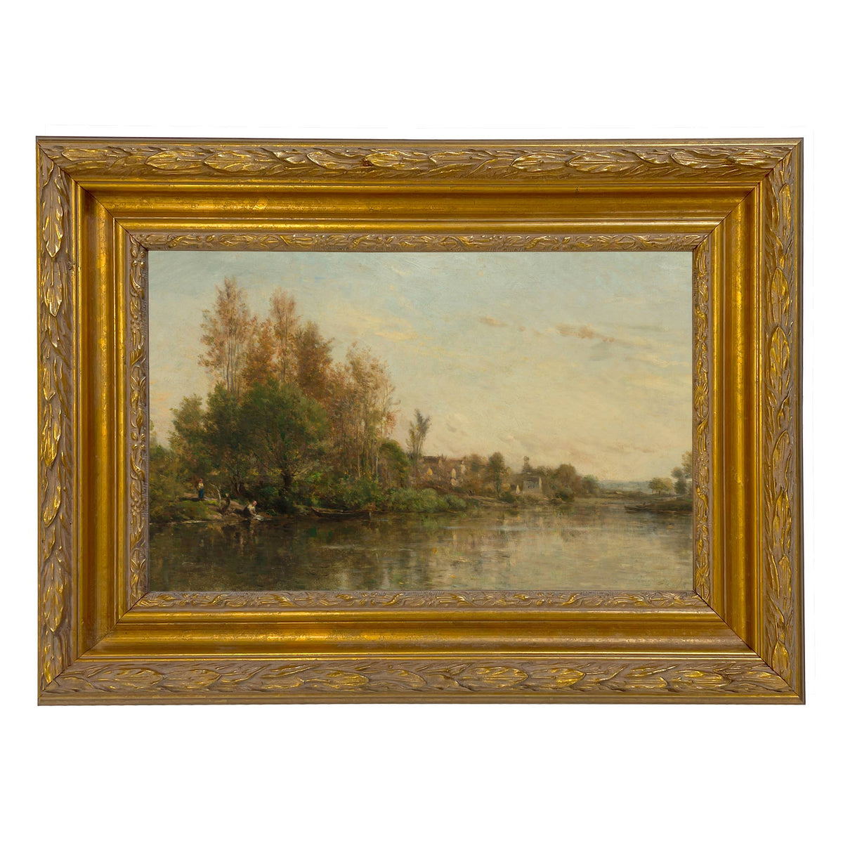 On the Banks of the River by Daubigny Painted Print Wall Art