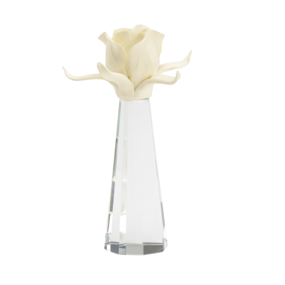 Small Rose on Stand - Cream