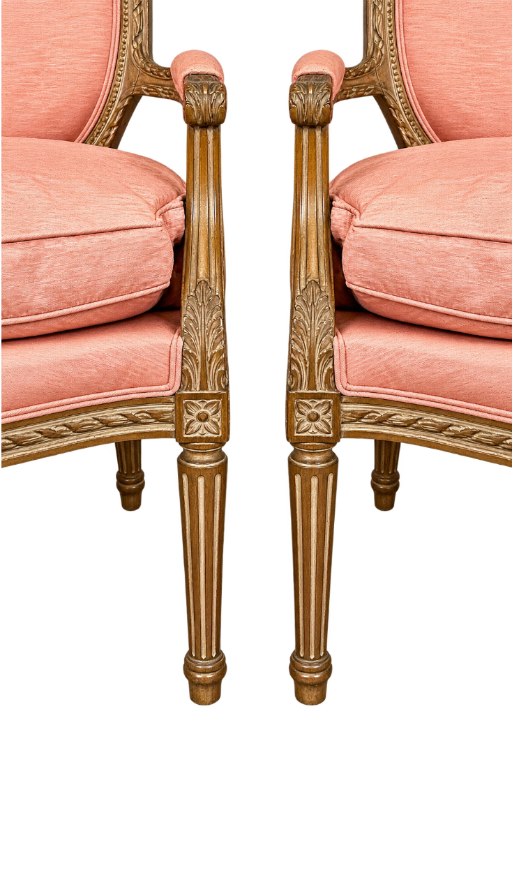 Pair of French Louis XVI Style Armchairs