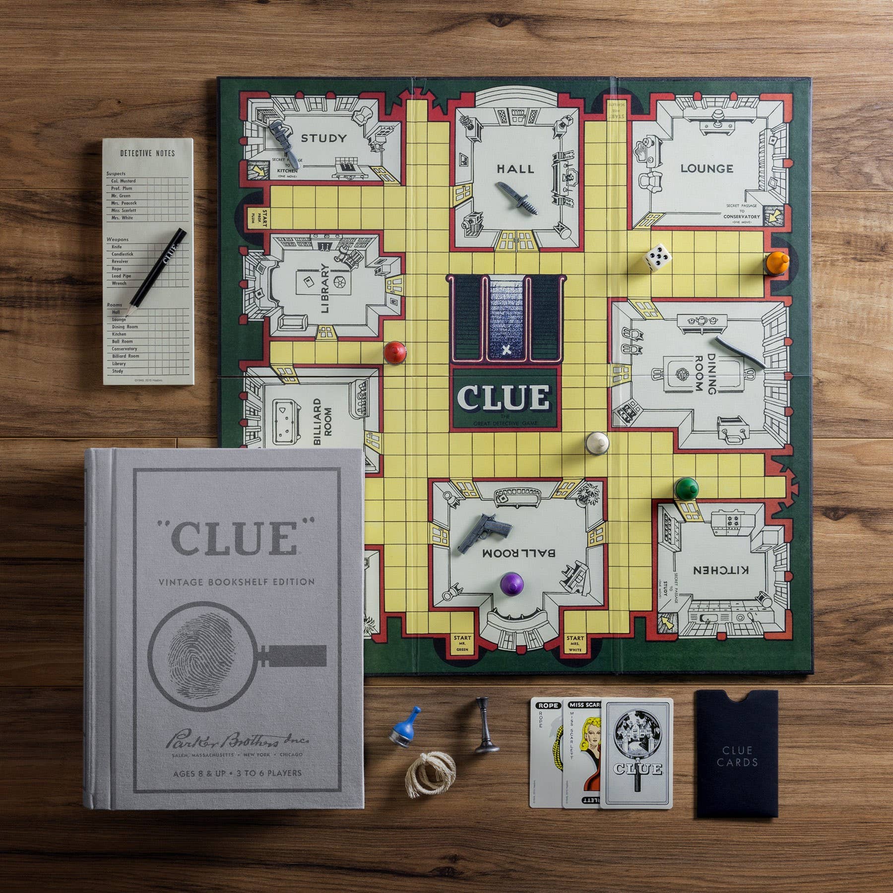 Scrabble, Monopoly, Clue Vintage Bookshelf Assortment