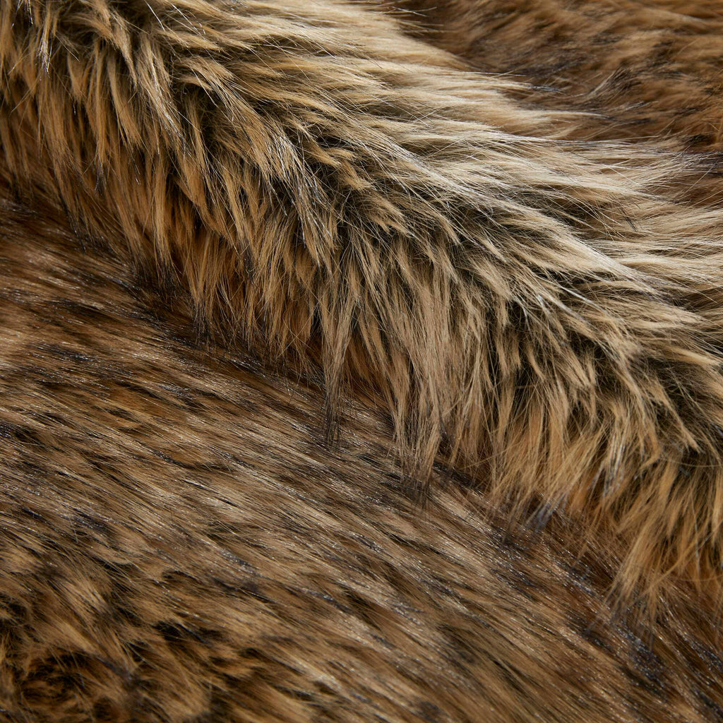 Animal Print Inspired Faux Fur Throw Blanket, Bobcat