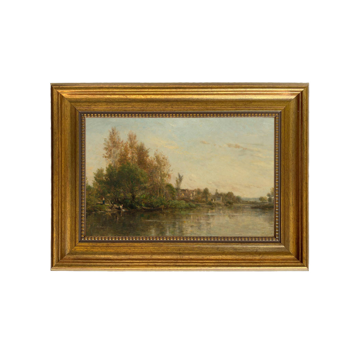 On the Banks of the River by Daubigny Painted Print Wall Art