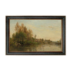 On the Banks of the River by Daubigny Painted Print Wall Art