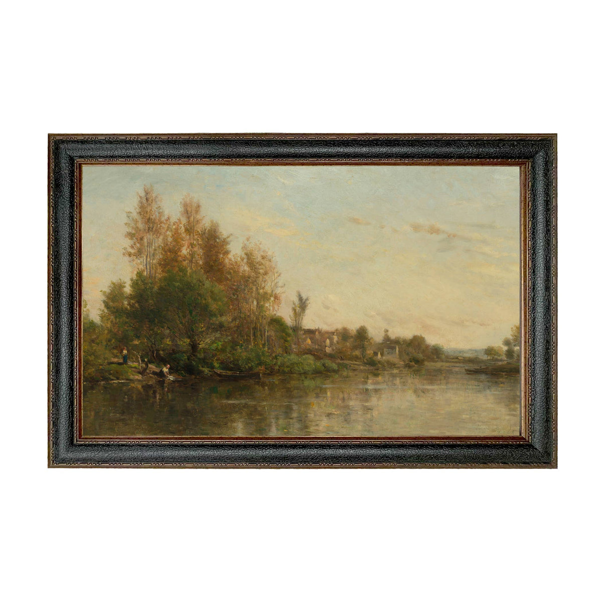 On the Banks of the River by Daubigny Painted Print Wall Art