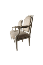 Pair of Louis XVI Painted Chairs in Cut Velvet