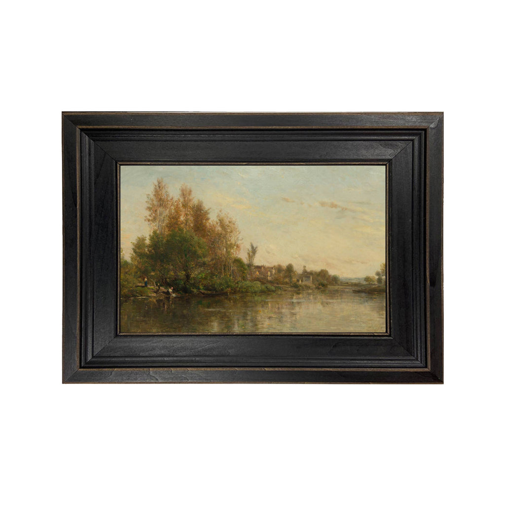 On the Banks of the River by Daubigny Painted Print Wall Art
