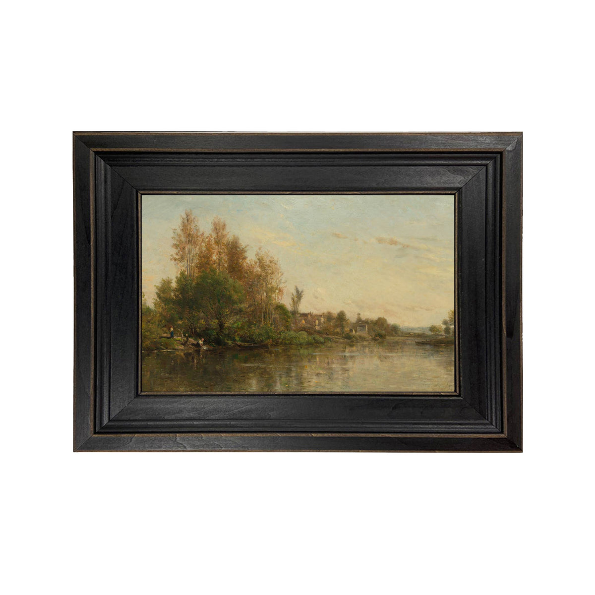 On the Banks of the River by Daubigny Painted Print Wall Art