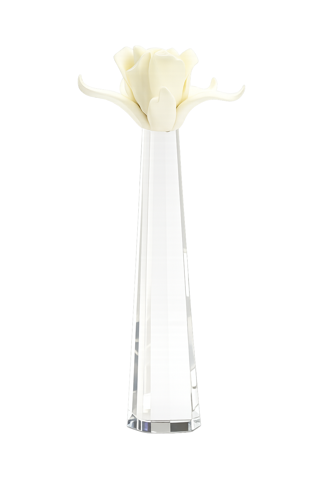 Large Rose on Stand - Cream