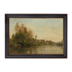 On the Banks of the River by Daubigny Painted Print Wall Art