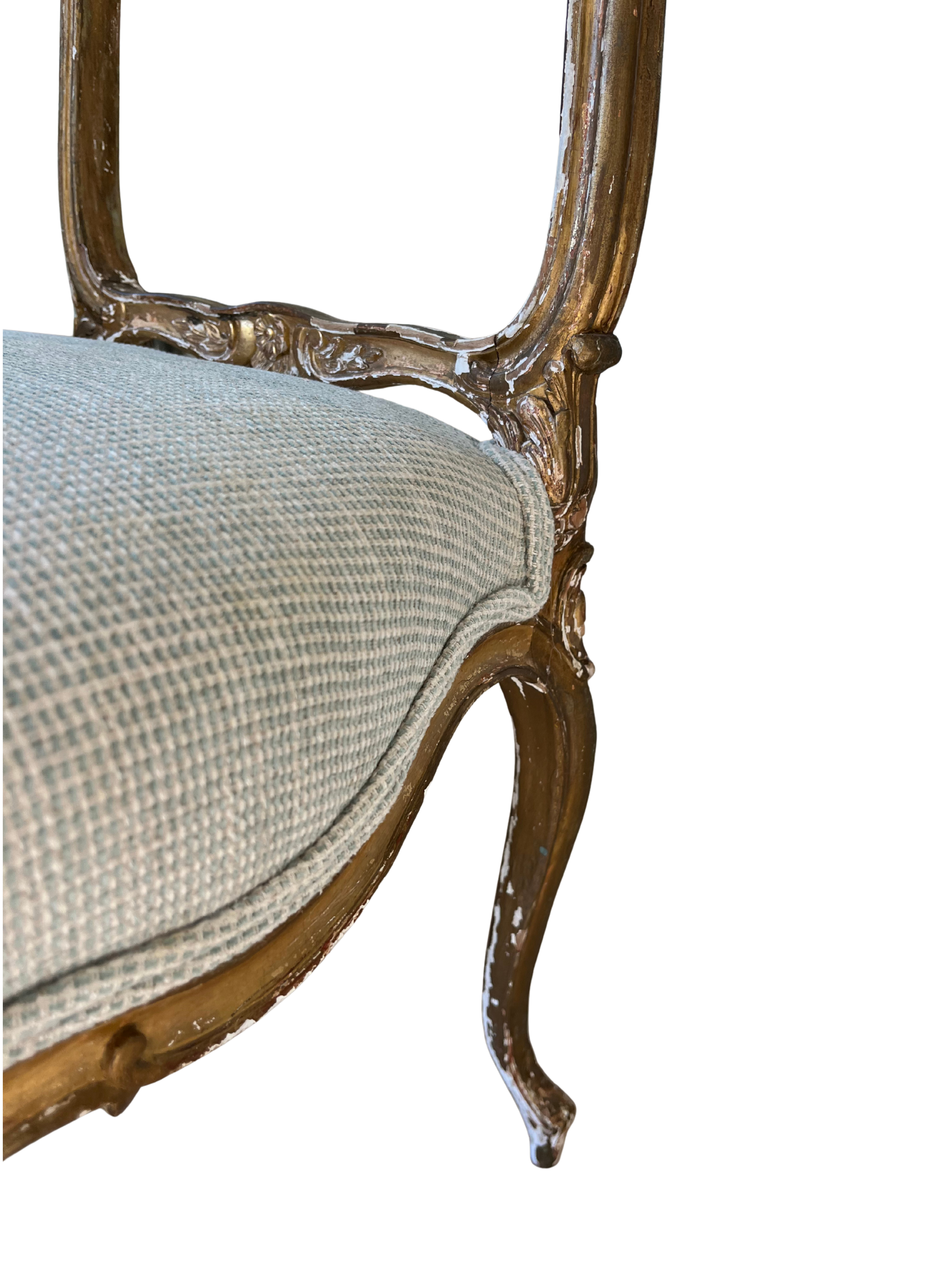 Louis XV Gilded Garden Motif Chair