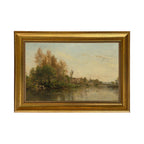 On the Banks of the River by Daubigny Painted Print Wall Art