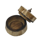 Antiqued Primitive Round Bone & Wood Box | Tabletop decor