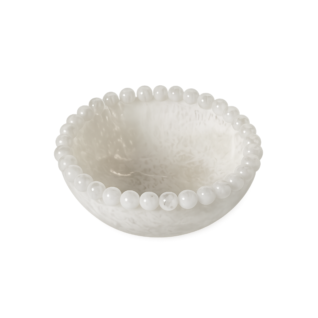 Modern Pop White Beaded Rim Bowl