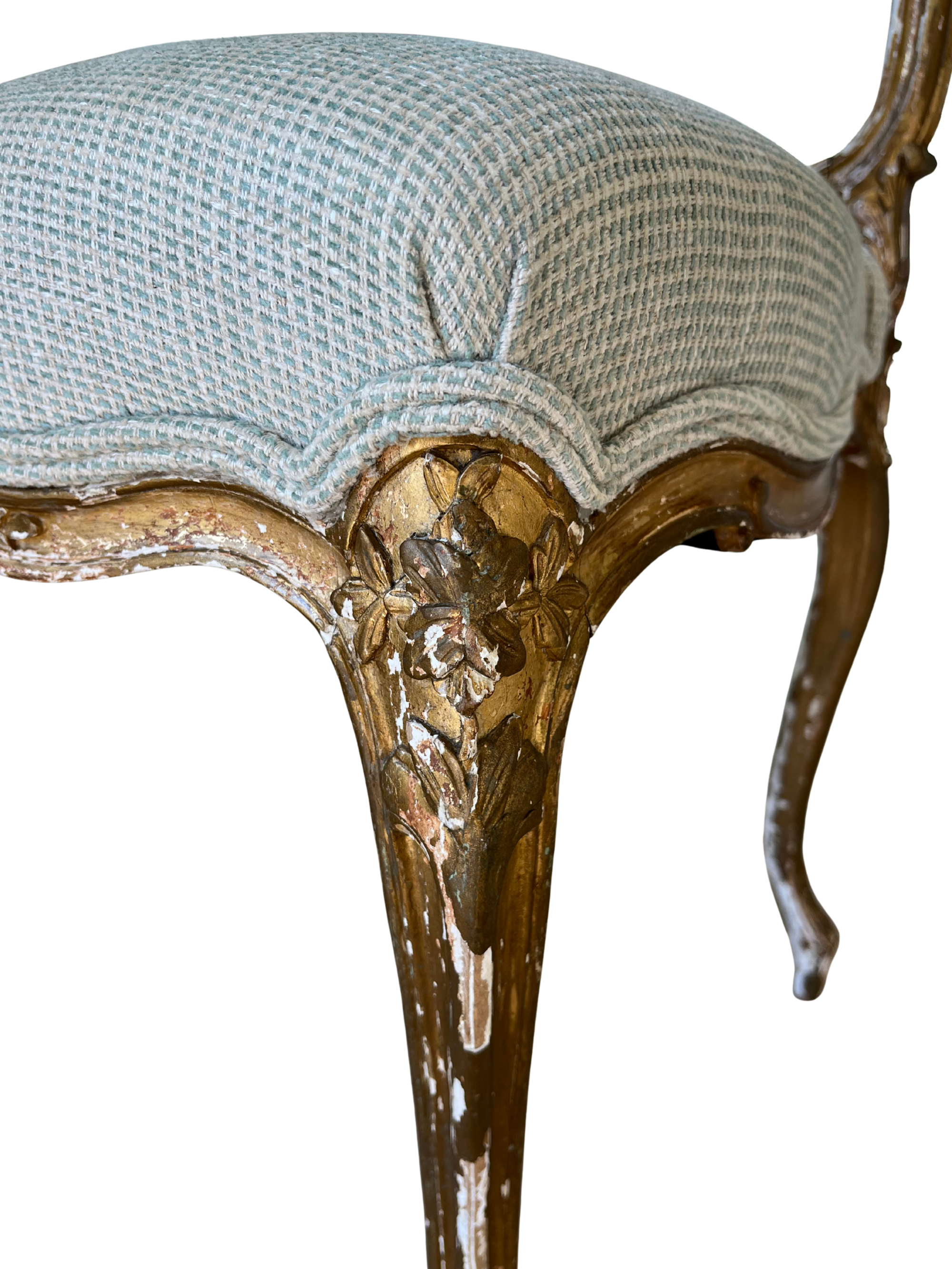 Louis XV Gilded Garden Motif Chair