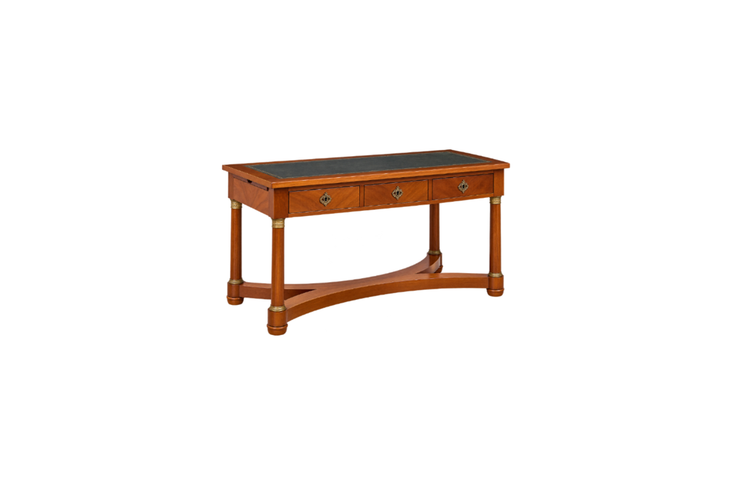 French Empire Style Leather-Inset Mahogany Writing Desk