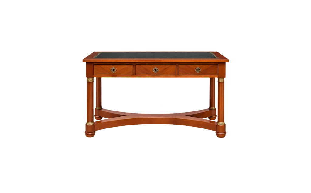 French Empire Style Leather-Inset Mahogany Writing Desk