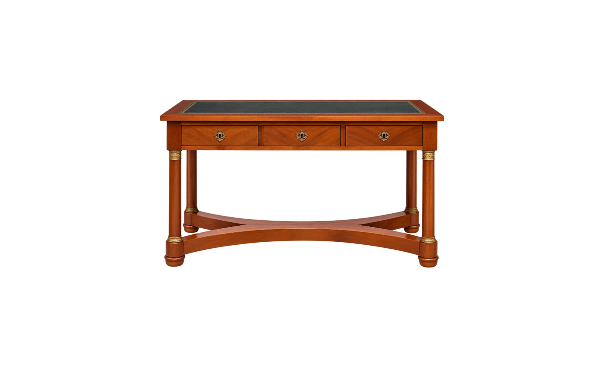 French Empire Style Leather-Inset Mahogany Writing Desk