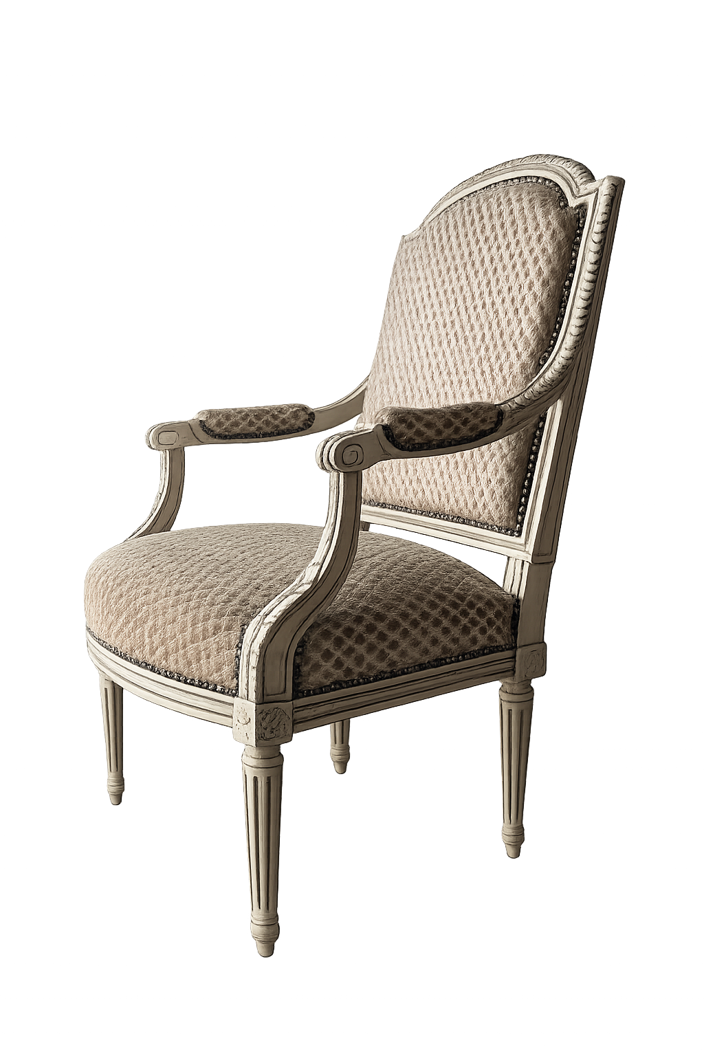 Pair of Louis XVI Painted Chairs in Cut Velvet