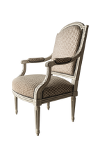 Pair of Louis XVI Painted Chairs in Cut Velvet