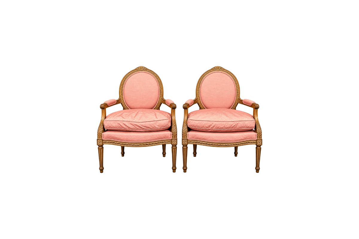 Pair of French Louis XVI Style Armchairs