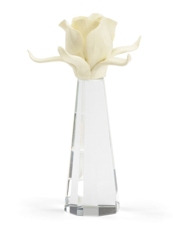 Small Rose on Stand - Cream