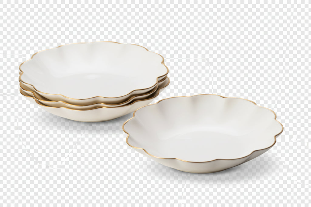 Scalloped Appetizer Plate, Set of 4