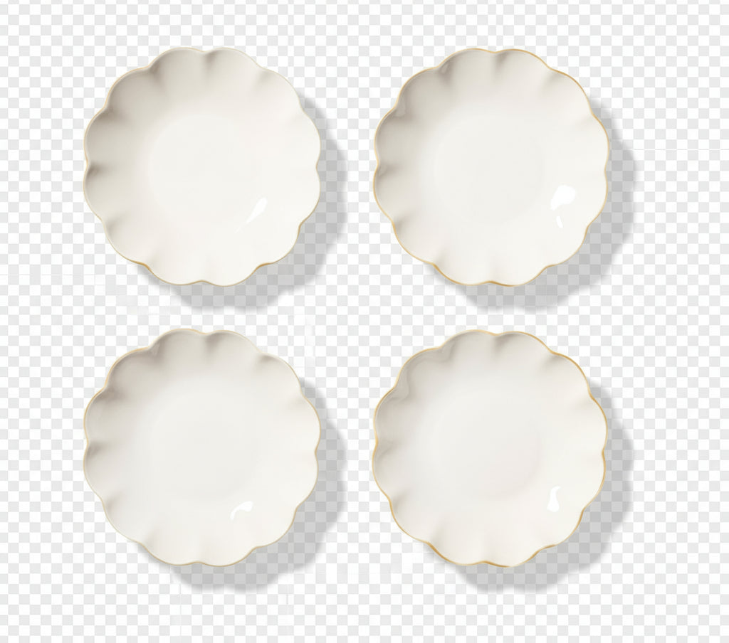 Scalloped Appetizer Plate, Set of 4