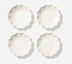 Scalloped Appetizer Plate, Set of 4