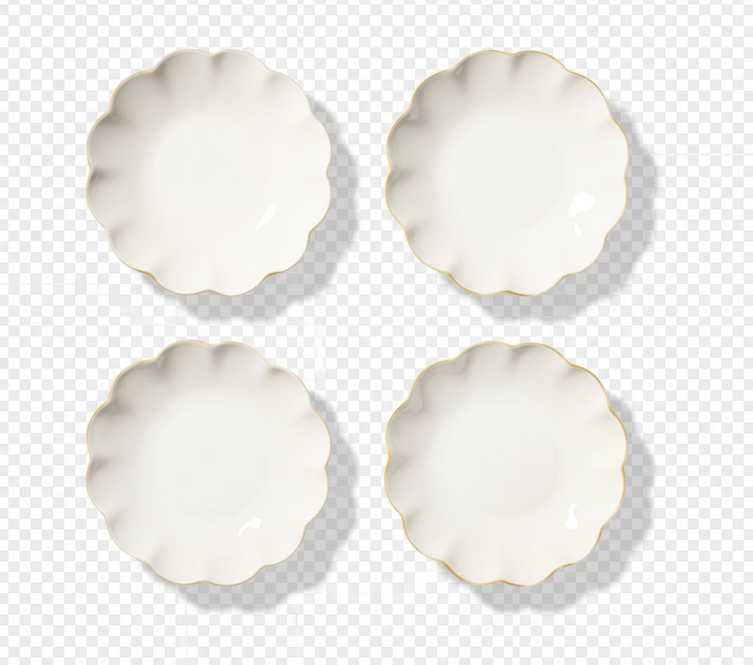 Scalloped Appetizer Plate, Set of 4