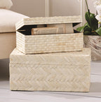 Basket Weave Bone Boxes