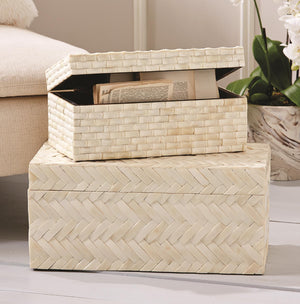 Basket Weave Bone Boxes