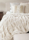 Ivory Faux Fur Throw