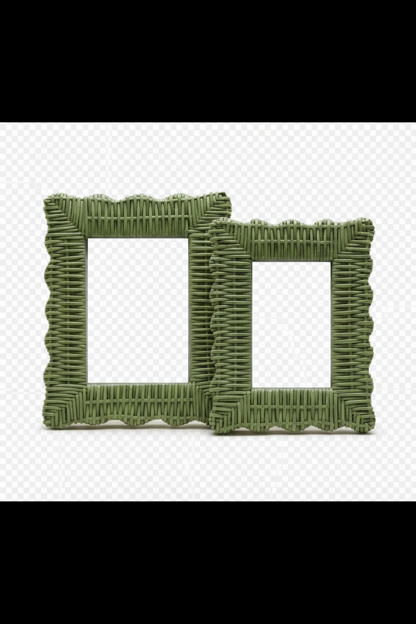 Green Wicker Weave Frame