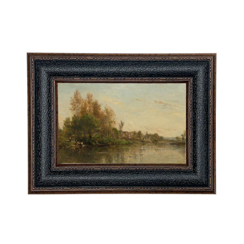 On the Banks of the River by Daubigny Painted Print Wall Art