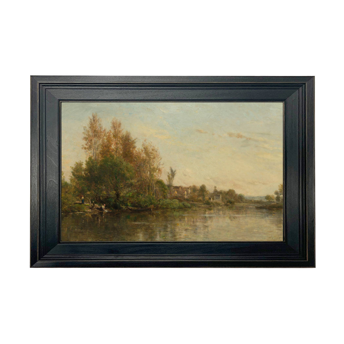 On the Banks of the River by Daubigny Painted Print Wall Art