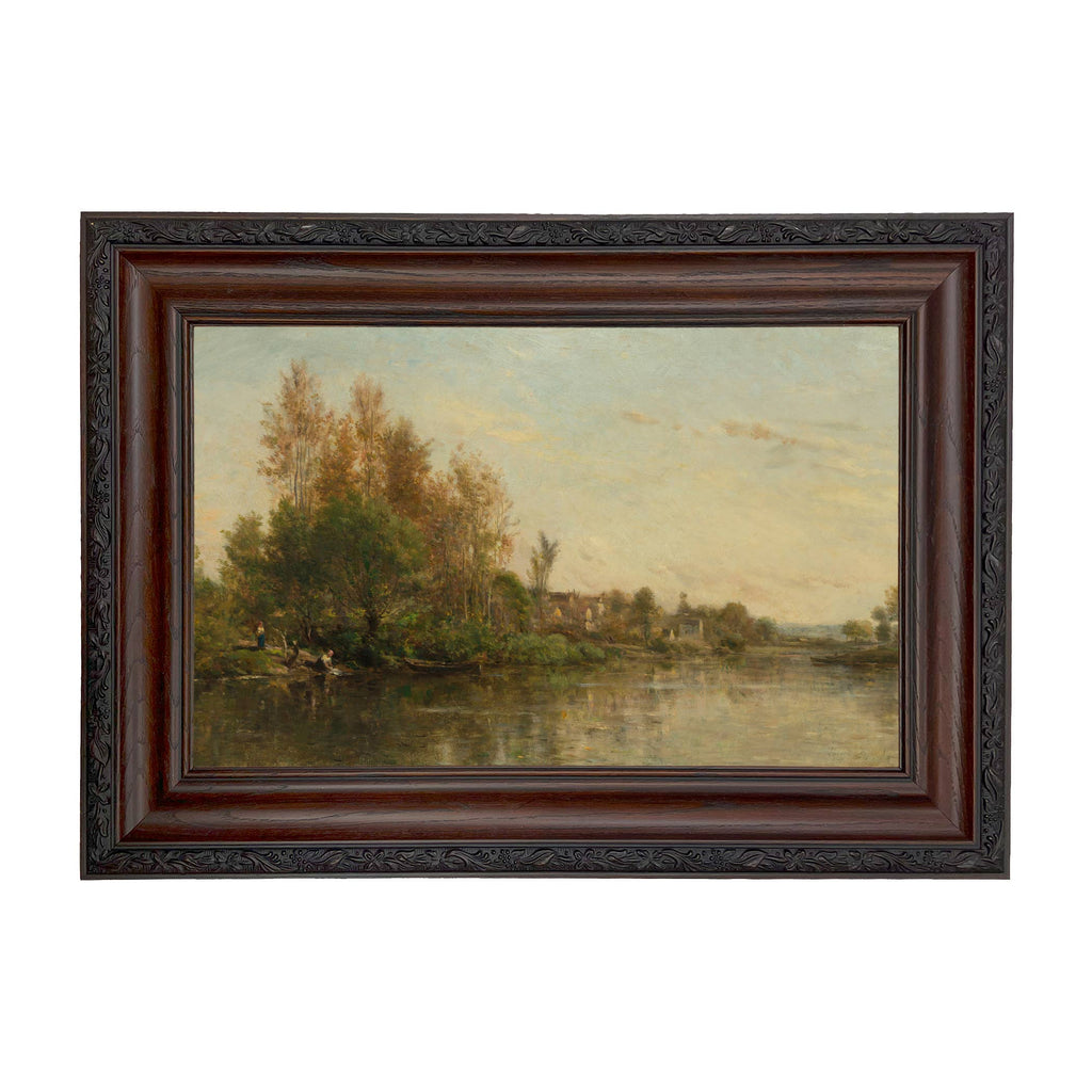 On the Banks of the River by Daubigny Painted Print Wall Art