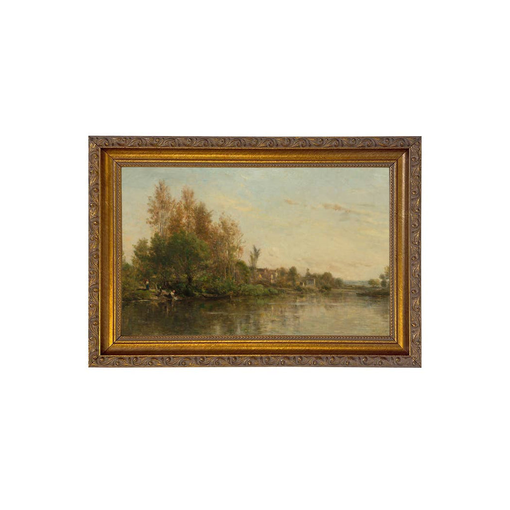 On the Banks of the River by Daubigny Painted Print Wall Art