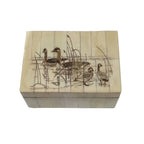 Canadian Goose Vintage Scrimshaw Bone Box, 5-1/4”