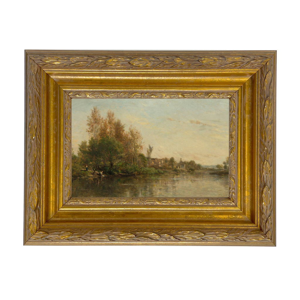 On the Banks of the River by Daubigny Painted Print Wall Art