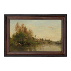 On the Banks of the River by Daubigny Painted Print Wall Art