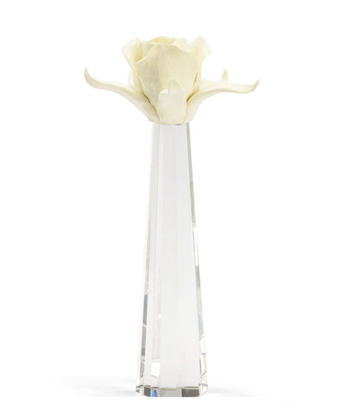 Large Rose on Stand - Cream