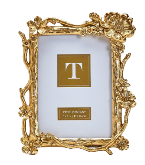 Gold Floral 5x7 Photo Frame