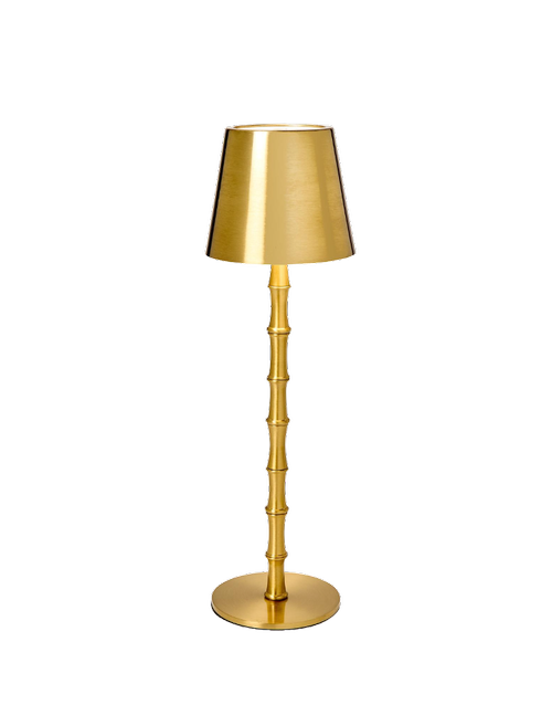Cordless Gold Bamboo Lamp
