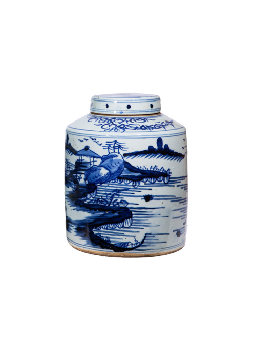 Small Dynasty Tea Jar Landscape Motif